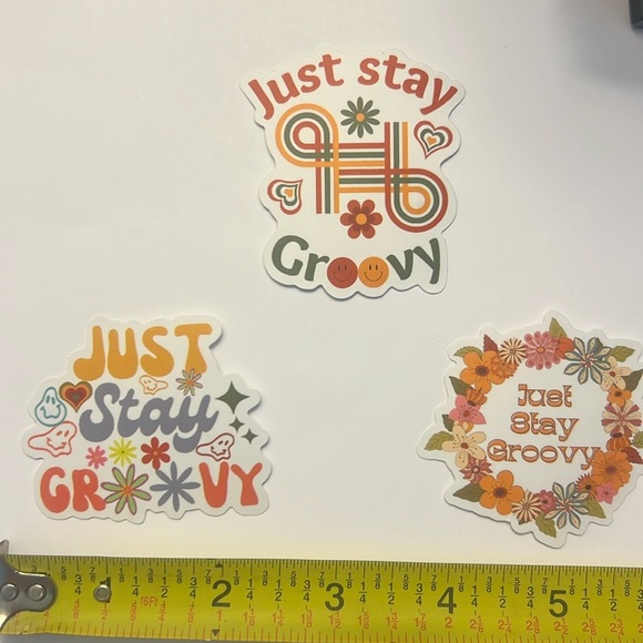 Just Stay Groovy Sticker Lot - 3 Vinyl Stickers Total - Picture 1 of 4